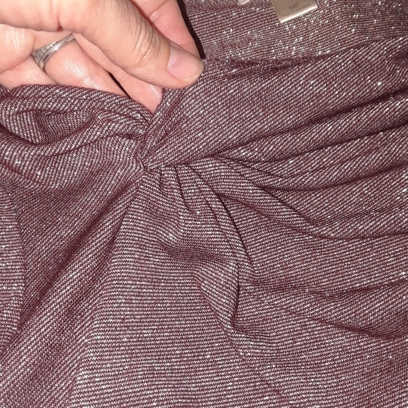 LOFT Shimmery Top Knot Collar Long Sleeve Shirt - Picture 2 of 7